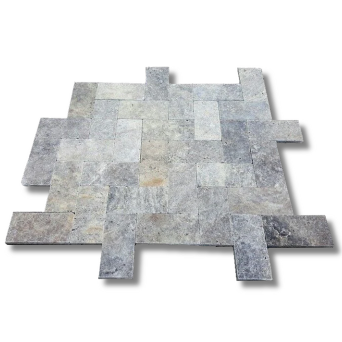 Silver Travertine 6 x 12 Tumbled Paver