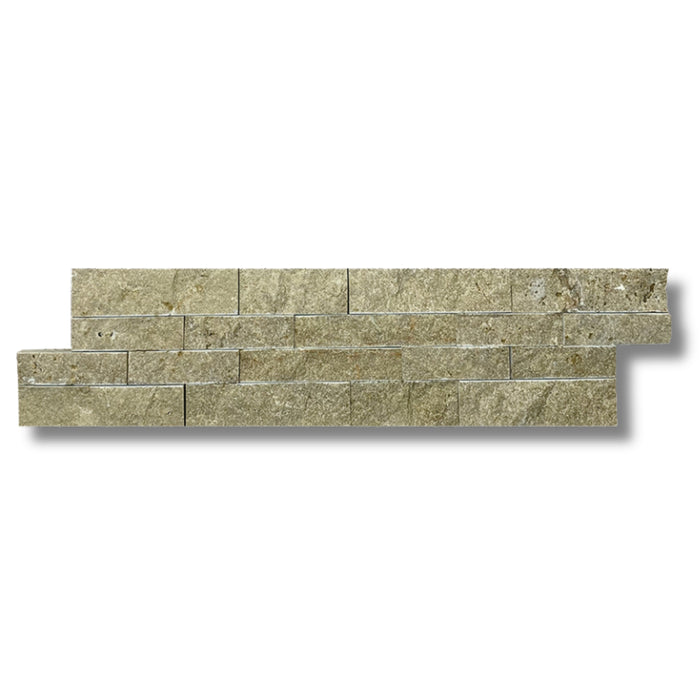 Walnut Travertine 6 x 24 Split Face Ledger Panel