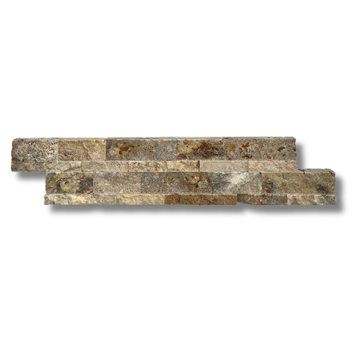 Autumn Blend Travertine 6 x 24 Split Face Ledger Panel