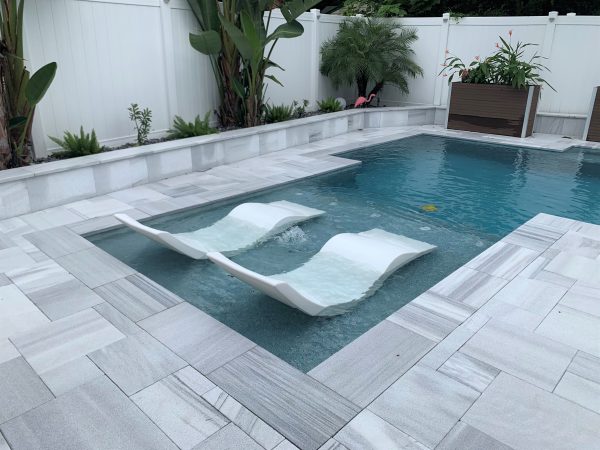 Bianco White Vein Cut French Pattern Sandblasted Brushed Paver
