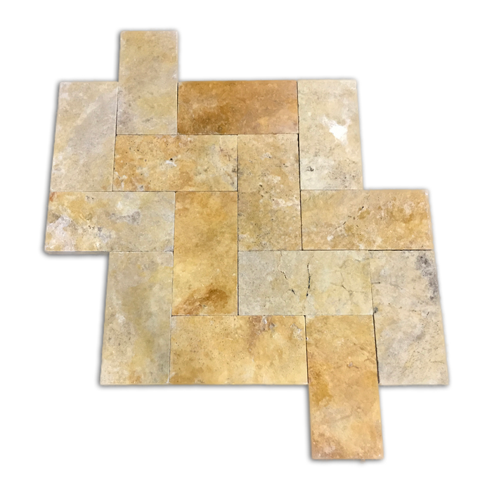 Gold Travertine 6 x 12 Tumbled Paver