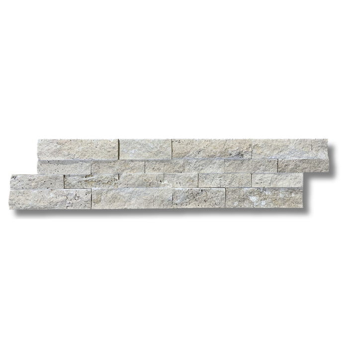 Ivory Travertine 6 x 24 Split Face Ledger Panel