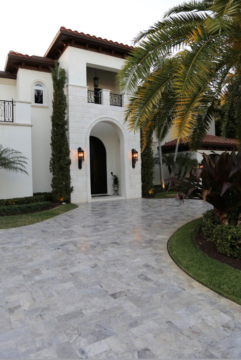 Silver Travertine 6 x 12 Tumbled Paver