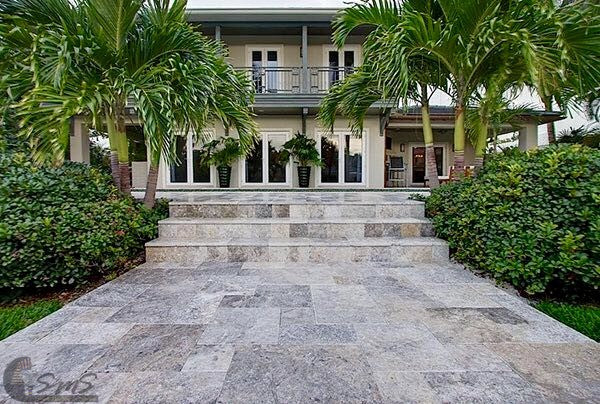 Silver Travertine 6 x 12 Tumbled Paver