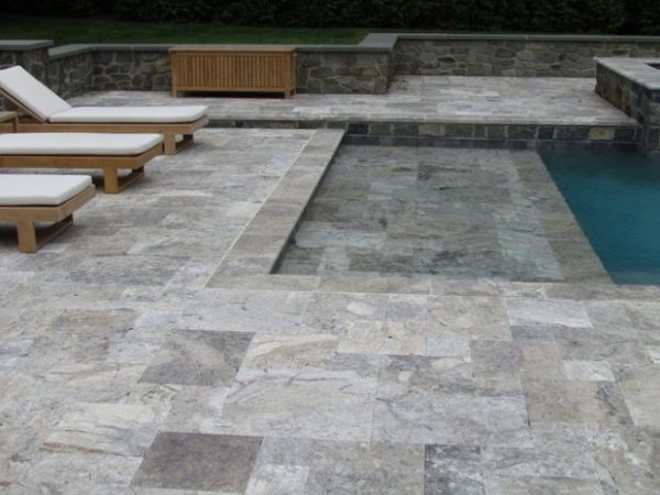 Silver Travertine 6 x 12 Tumbled Paver