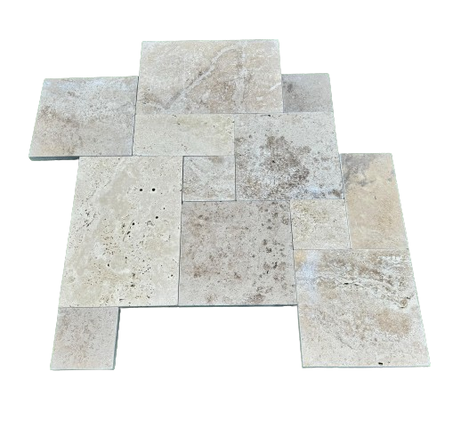 Tuscany Travertine French Pattern Tumbled Paver