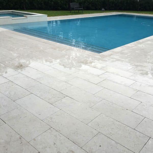 White Sea Shell 12 x 24 Tumbled Pool Coping